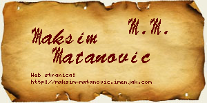 Maksim Matanović vizit kartica
